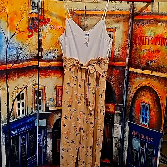 Rue Plus 3xl Pantsuit Floral legs with White Top EUC - Picture 1 of 6